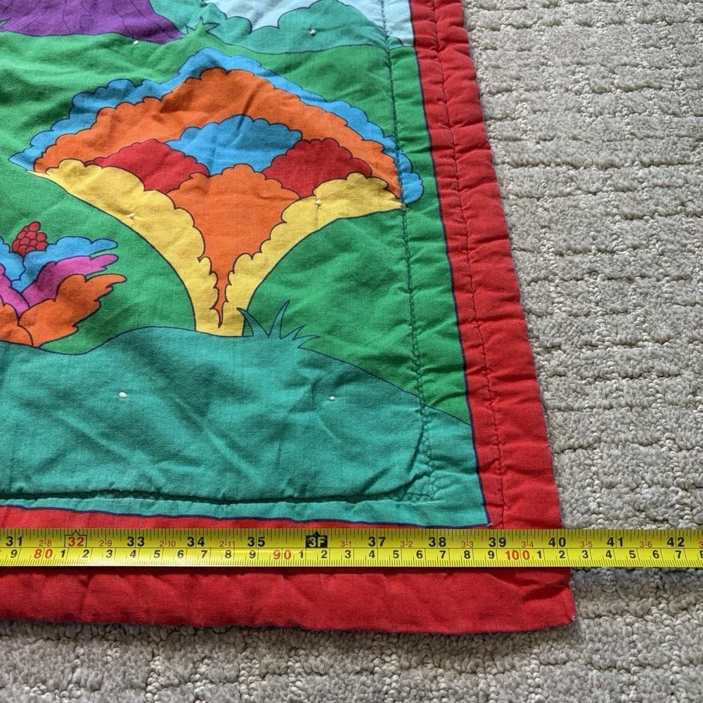 Vintage Winnie the Pooh Rainbow Fabric Material Banner Large 40